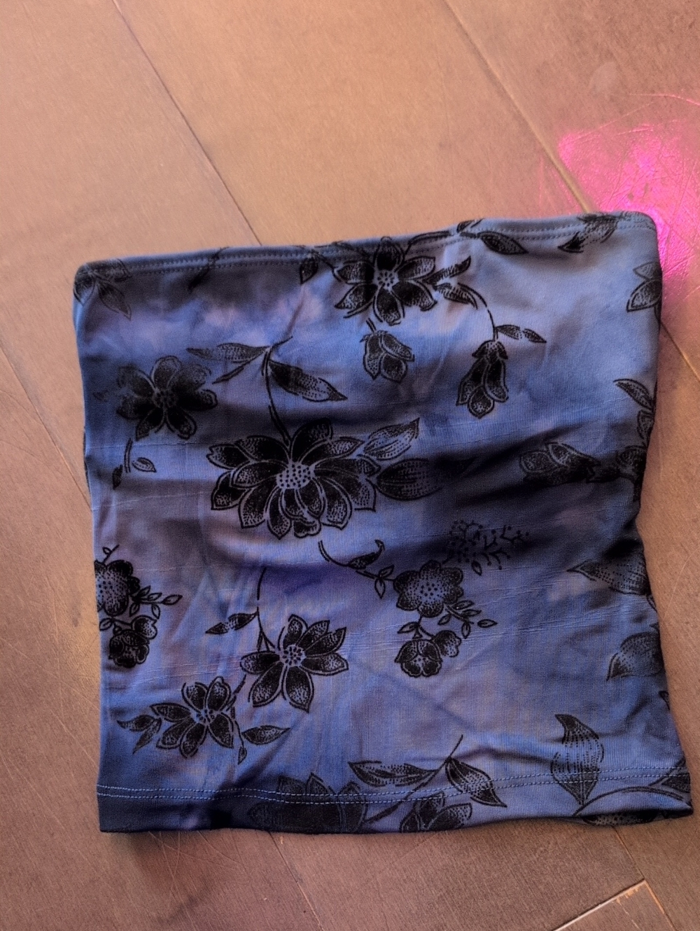Forever 21 Blue Floral Tube Crop Top